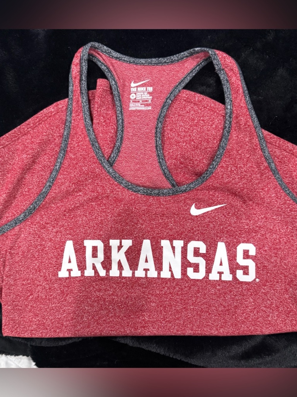 Nike Arkansas Women's Tank Racerback Tank Top XL Red Cardinal Heather Red